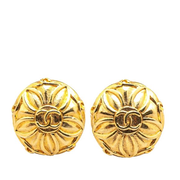 Chanel Coco Mark Gold Gold Plated earring - Picture 1 of 3